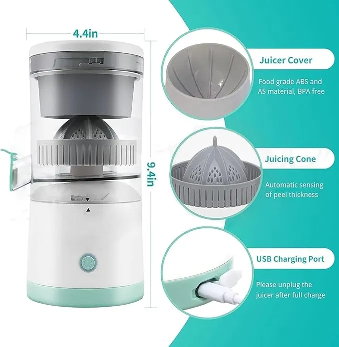 Electric Orange Juicer Machine, Wireless Citrus Press Juicer, Manual Mosambi Juice Maker, Instant Juice Machine For Fruit, Mini Portable Juicers, 200ML
