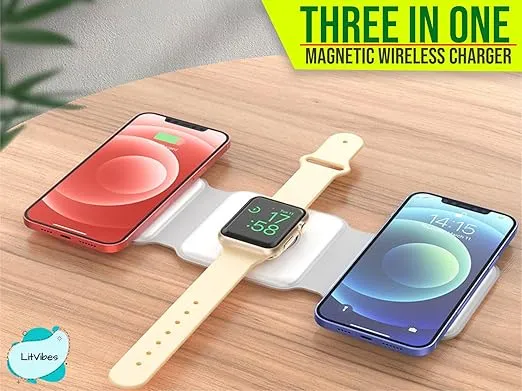 3 in 1 Magnetic Foldable MagSafe Compatible Wireless Charger|Other Wireless Charging Devices