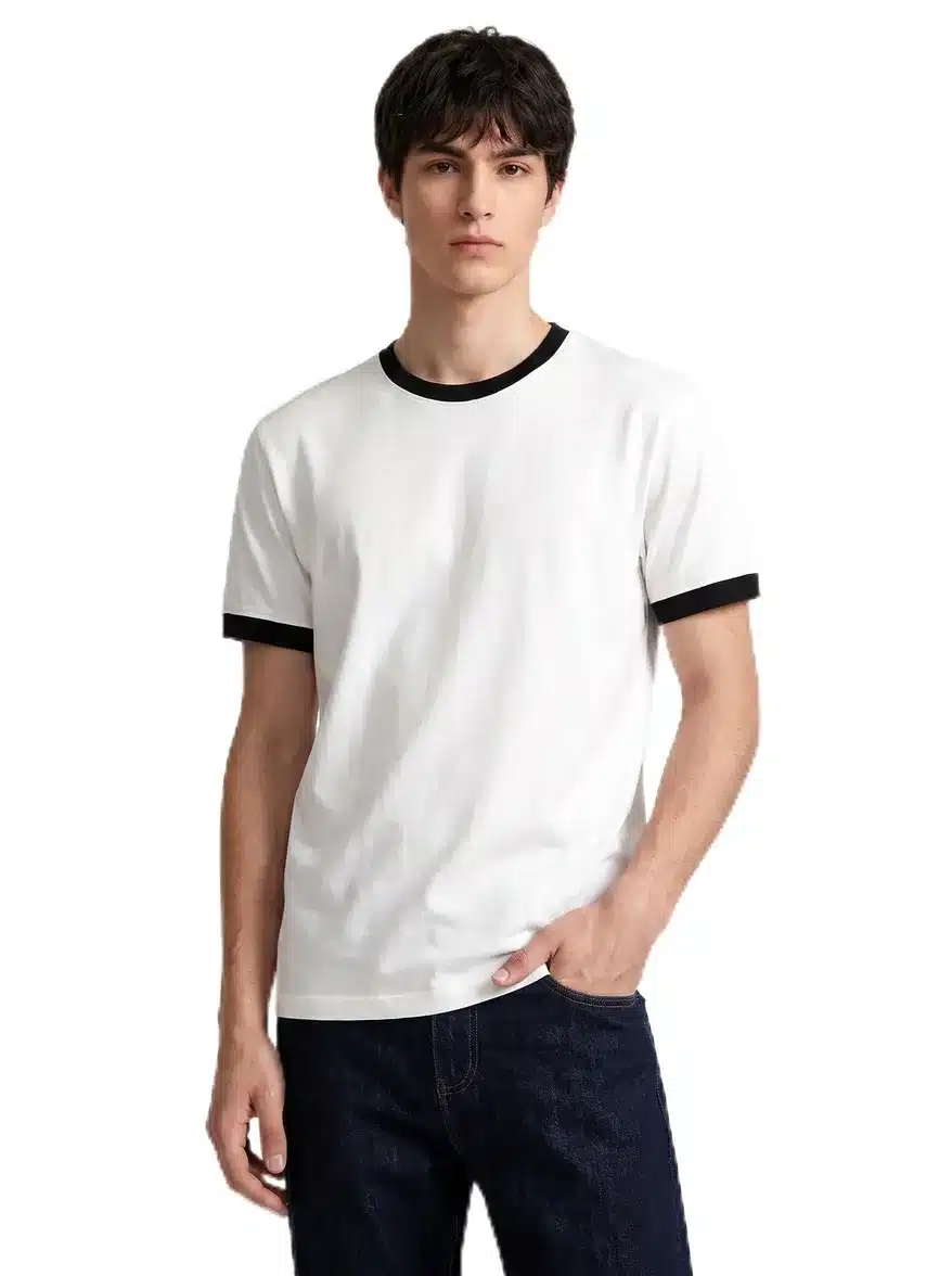 Men's Contrast Trim Casual T-Shirt