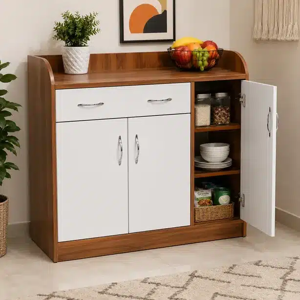 Multi-Purpose Wooden Finish Kitchen Storage Cabinet