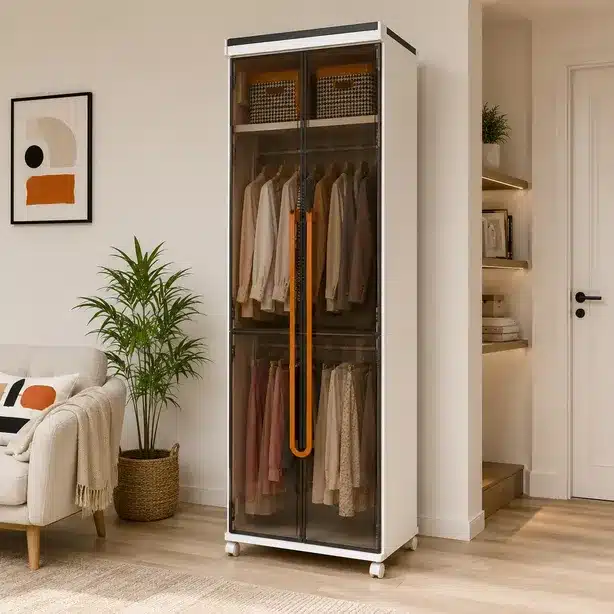 Premium Slim Glass Door Kitchen Storage Cabinet