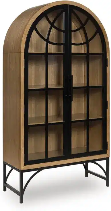 Elegant Arch Glass Door Display Storage Cabinet